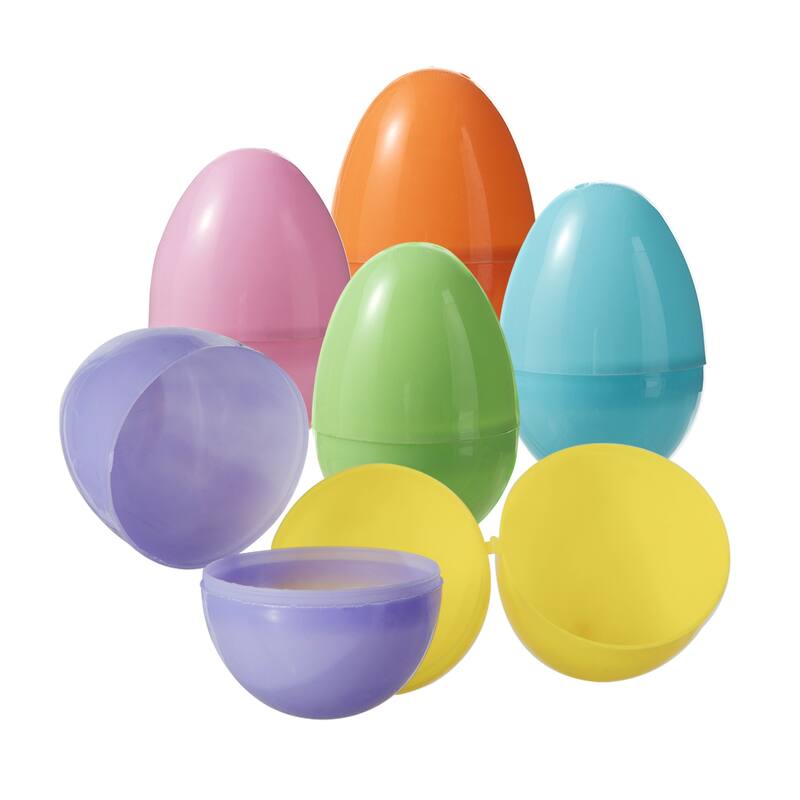 Glitzhome 60/90 Pack Easter Plastic Fillable Eggs in 6 Colors Hanging Decoration