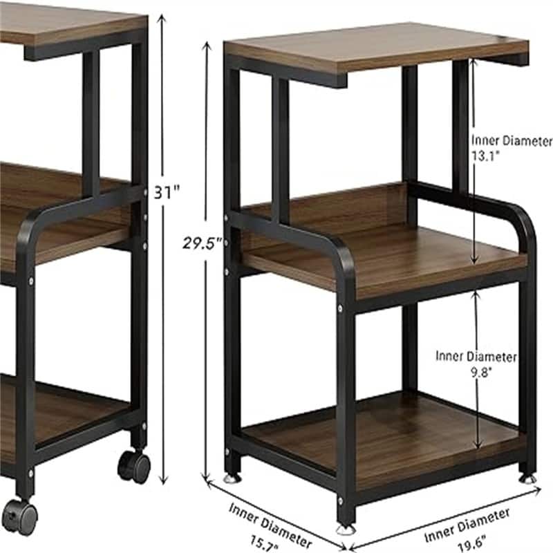 Printer Stand for Home Office Organization - 15.7"D x 19.6"W x 29.5"H