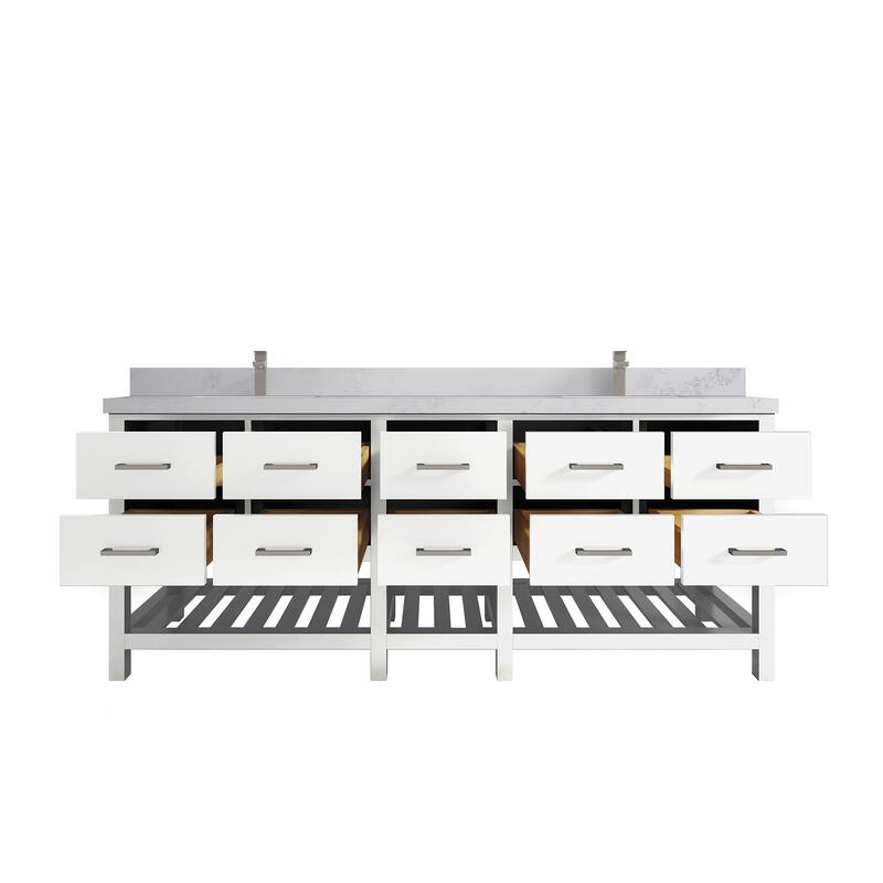 Willow Collections 84 in. W x 22 in. D Parker Double Sink Bathroom vanity with Regular Countertop