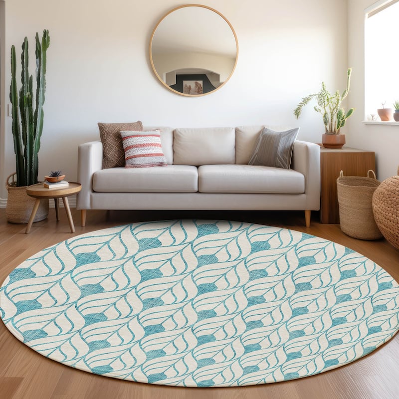 Machine Washable Indoor/ Outdoor Chantille Contempoary Geo Rug