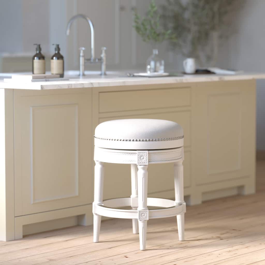 New Ridge Home Goods Chapman Counter-Height Backless Swivel Bar Stool - Counter Height