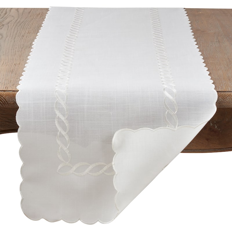 Embroidered Runner With Braided Design