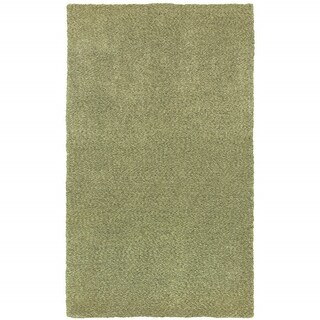 HomeRoots 8' X 11' Olive Green Shag Tufted Handmade Stain Resistant ...