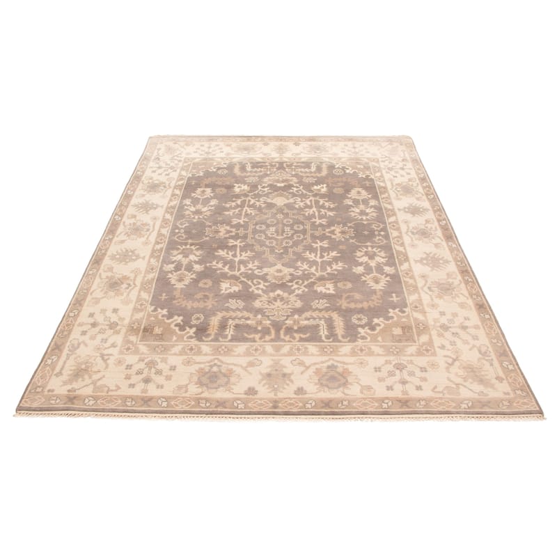 ECARPETGALLERY Hand-knotted Royal Oushak Grey Wool Rug - 7'8 x 10'1