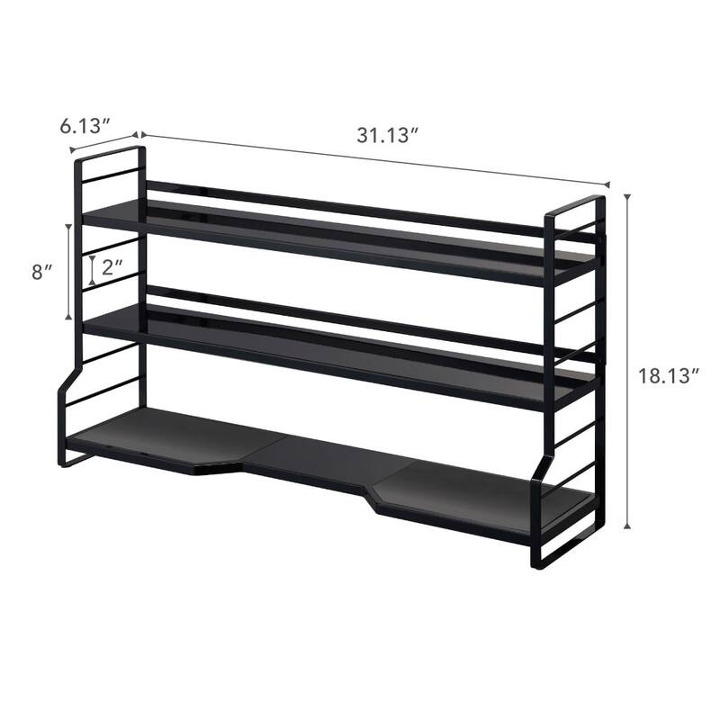 Yamazaki Home Countertop Shelves, Steel, Holds 38.5 lbs - L 8.07 x W 31.1 x H 18.11 inches