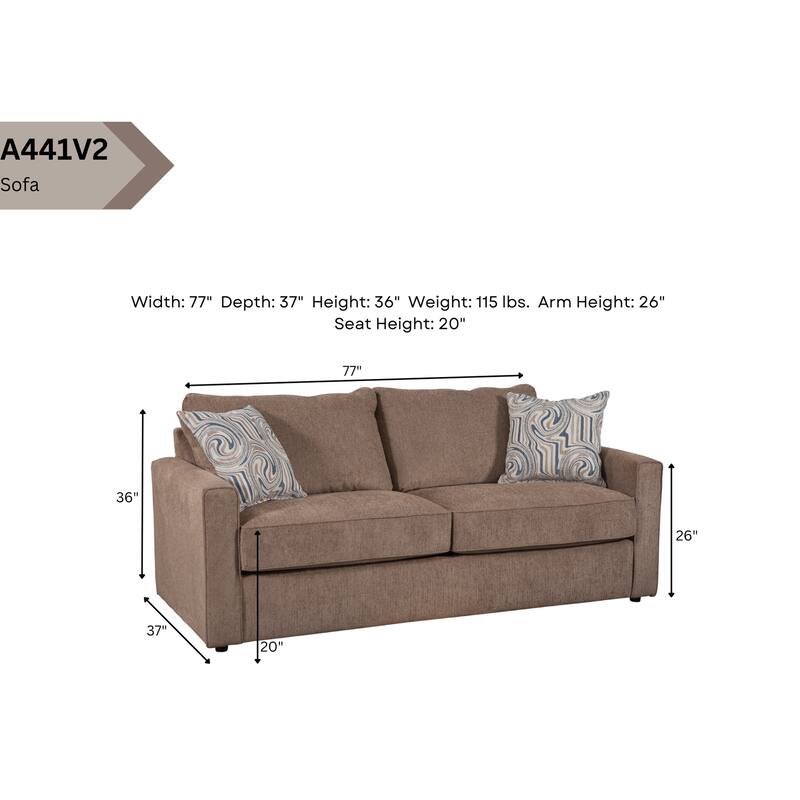 American Furniture Classics Delilah Model 8-010-A441V2 Sofa with 2 Throw Pillows