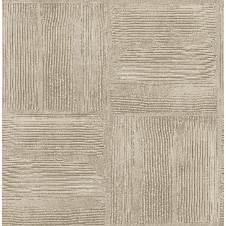 RoomMates Taupe Dimensional Square Plaster Peel and Stick Wallpaper
