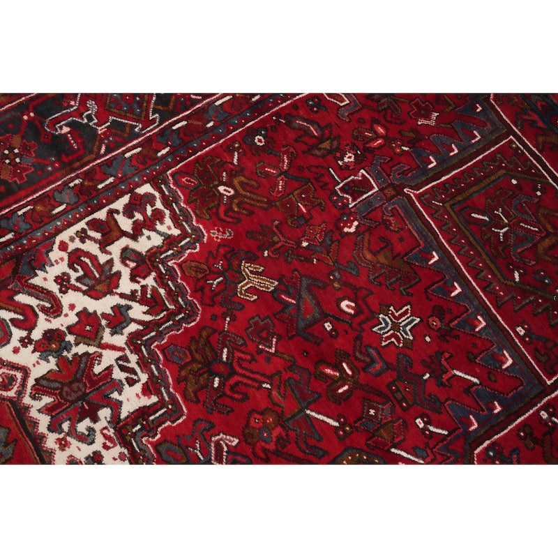 Hand Knotted Oriental 100% Wool Carpet Traditional Medallion Red Heriz Area Rug - 13' 3'' X 9' 10''