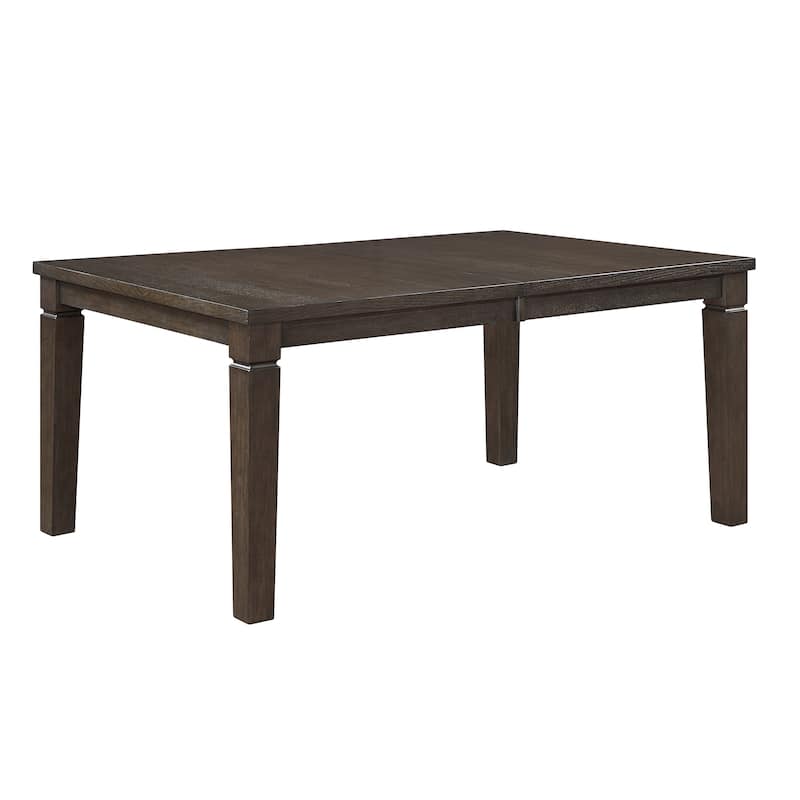 Dark Espresso Finish Dining Furniture Set Table with Extension Leaf Upholstered Bench Chairs