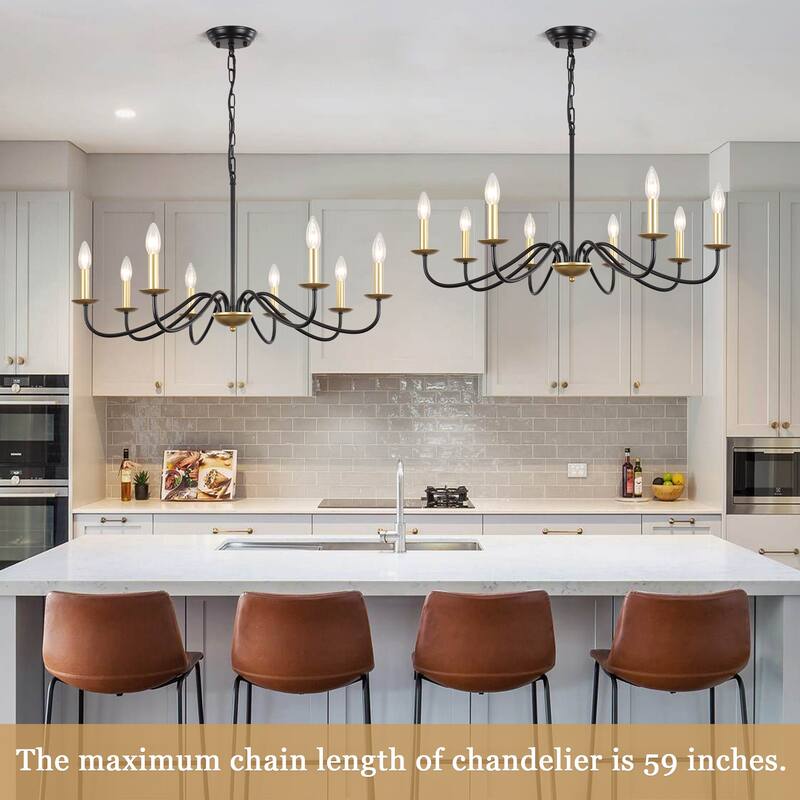 8-Light Farmhouse Candle Chandelier for Bedroom, Kitchen, Living Room and Foyer