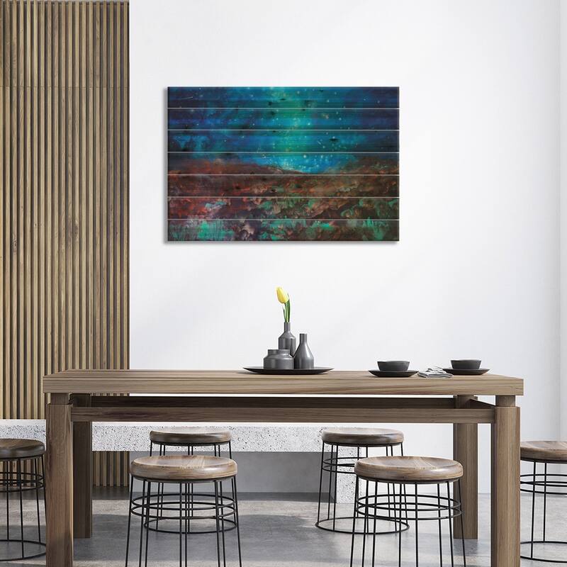 Coyote Nights Print On Wood by Iris Scott - Multi-Color