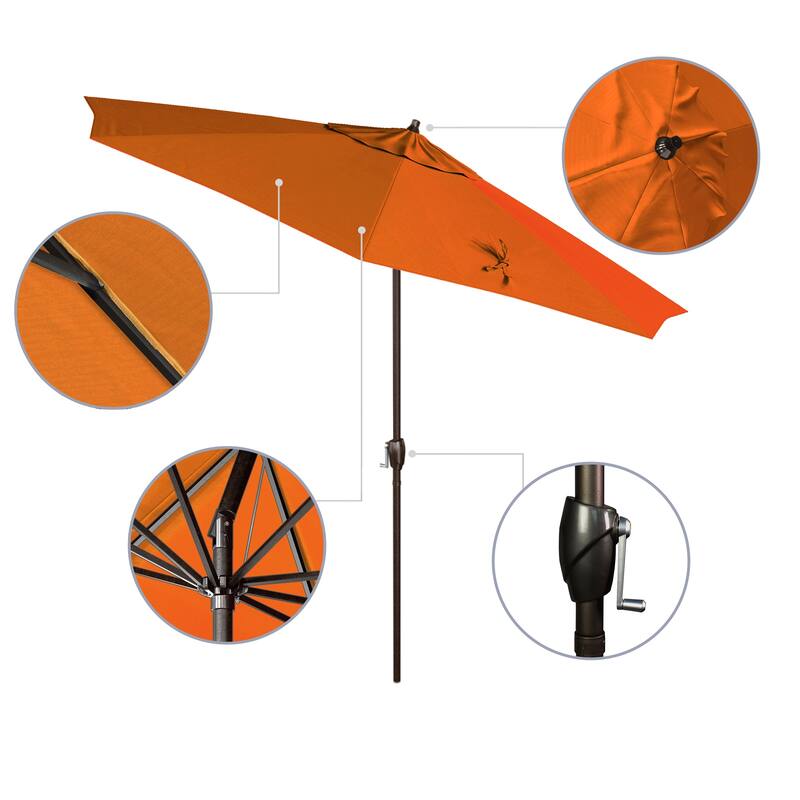 North Bend 9-foot Round Auto-tilt, Bronze Finish, Sunbrella Patio Umbrella by Havenside Home