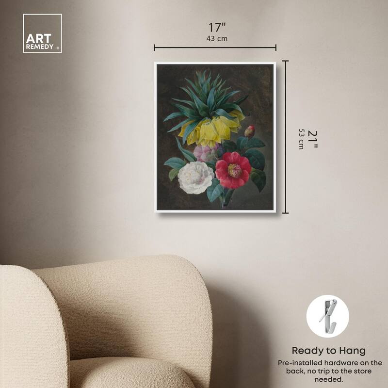 Four Peonies and a Crown Canvas by Art Remedy