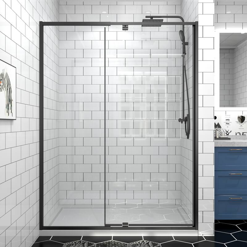 Modland 42''/48''/54''/60''W x 71''H Frameless Pivot Swing Shower Door Enclosure with 1/4" SGCC Tempered Glass Door