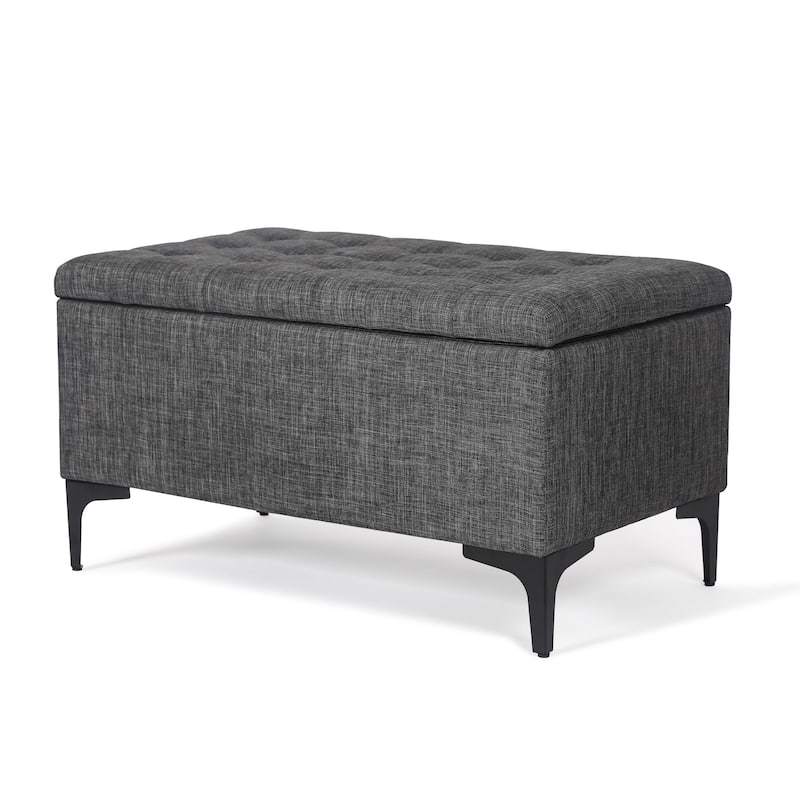 Adeco 31.5" Storage Ottoman Bench with Metal Legs