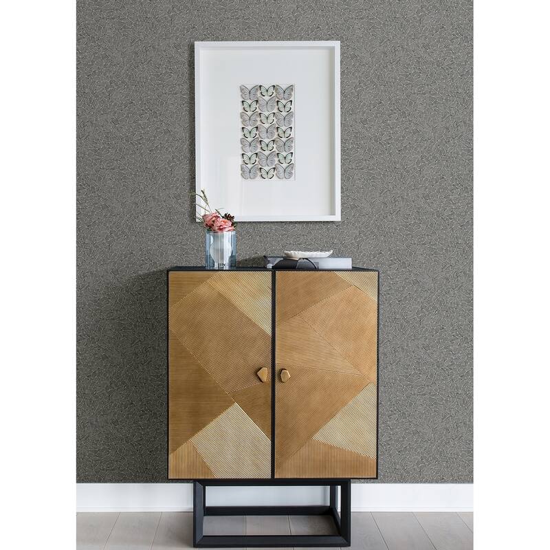 A-Street Prints Soma Sterling Metallic Crackling Wallpaper