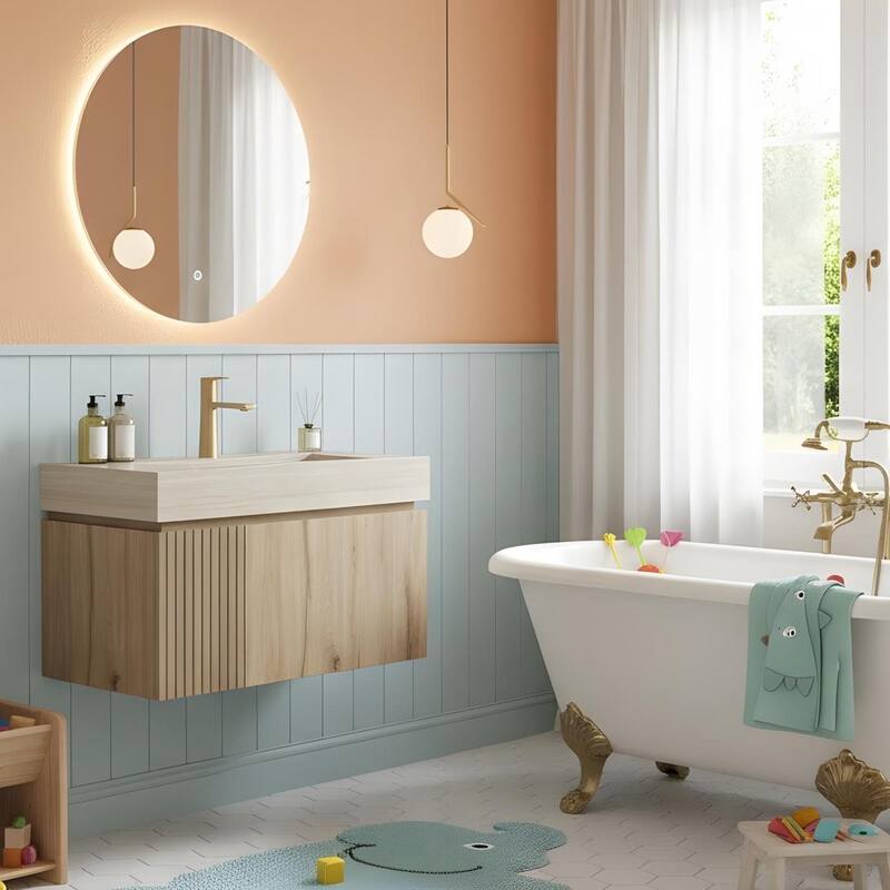 Mondern Floating Bathroom Vanity with 1 Pre-drilled Faucet Holes