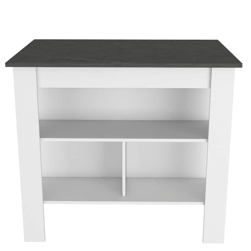 FM Furniture Brooklyn Kitchen Island with Open Storage