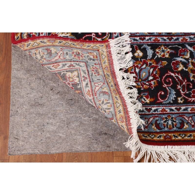 Red Floral / Traditional Kashan Turkish Rug Machine-Made Carpet - 9'7" x 12'10"