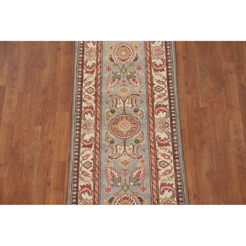 Floral Kazak Runner Rug Hand-Knotted Wool Carpet - 2'2" x 5'7"