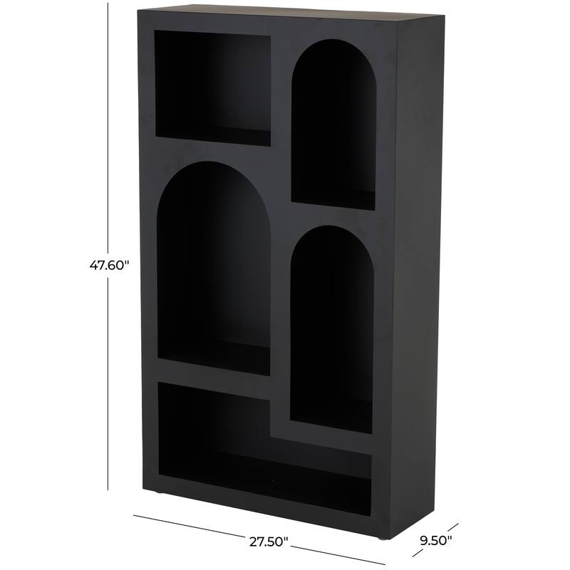 Black or Cream Metal 5 Shelf Geometric Storage Shelving Unit