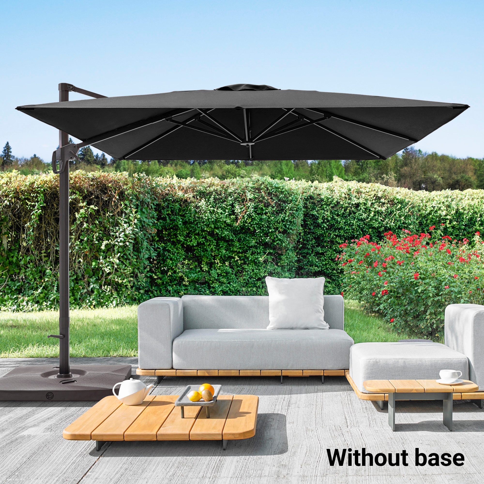 BONOSUKI 10x10FT Cantilever Patio Umbrella Infinite Angle Adjustment