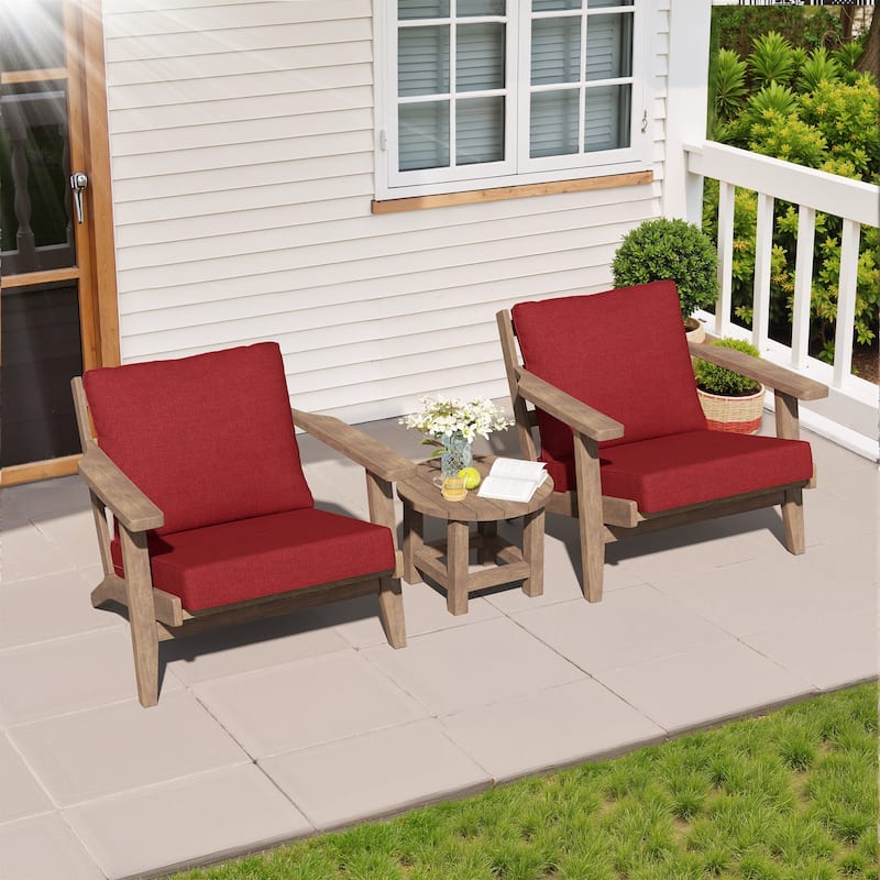 27.6 in x 24.4 in Crestlive Products Outdoor Deep Seat Cushion Chair Set - 2PC - CHILI