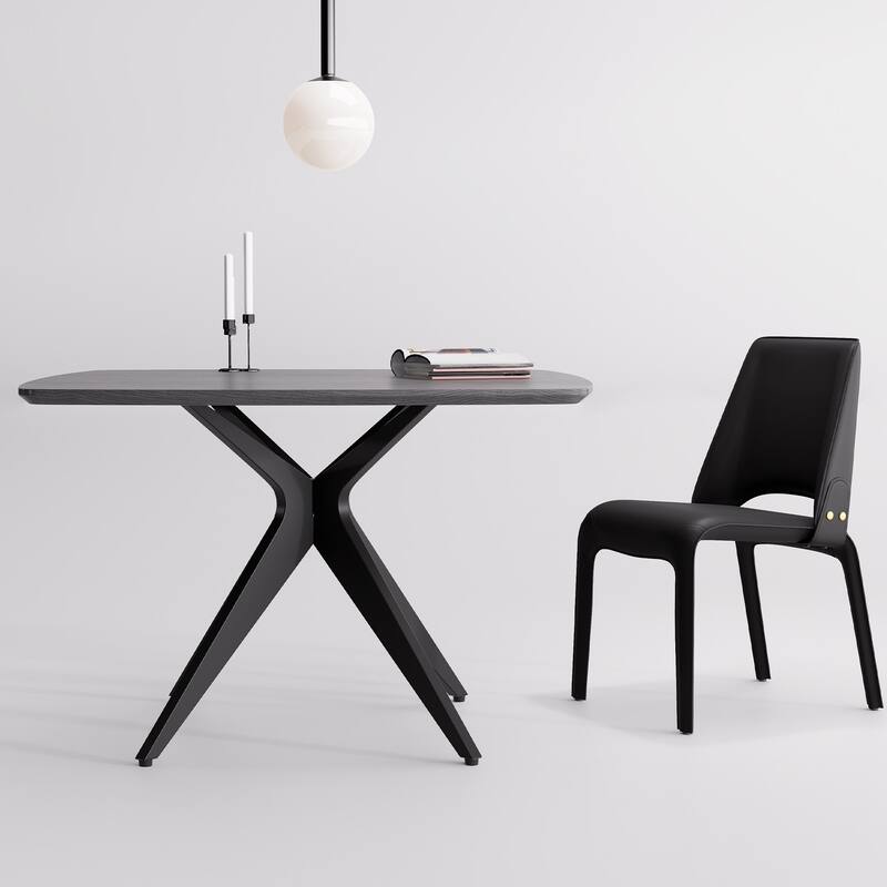 Modern Square Dining Table for 2-4, Small Kitchen Table with Metal Legs