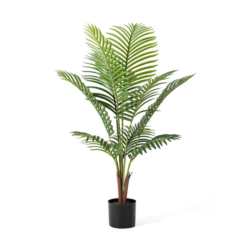 Glitzhome 43"H Real Touch Areca Palm Artificial Fronds Tree in Pot - 19.75"D x 43.25"H