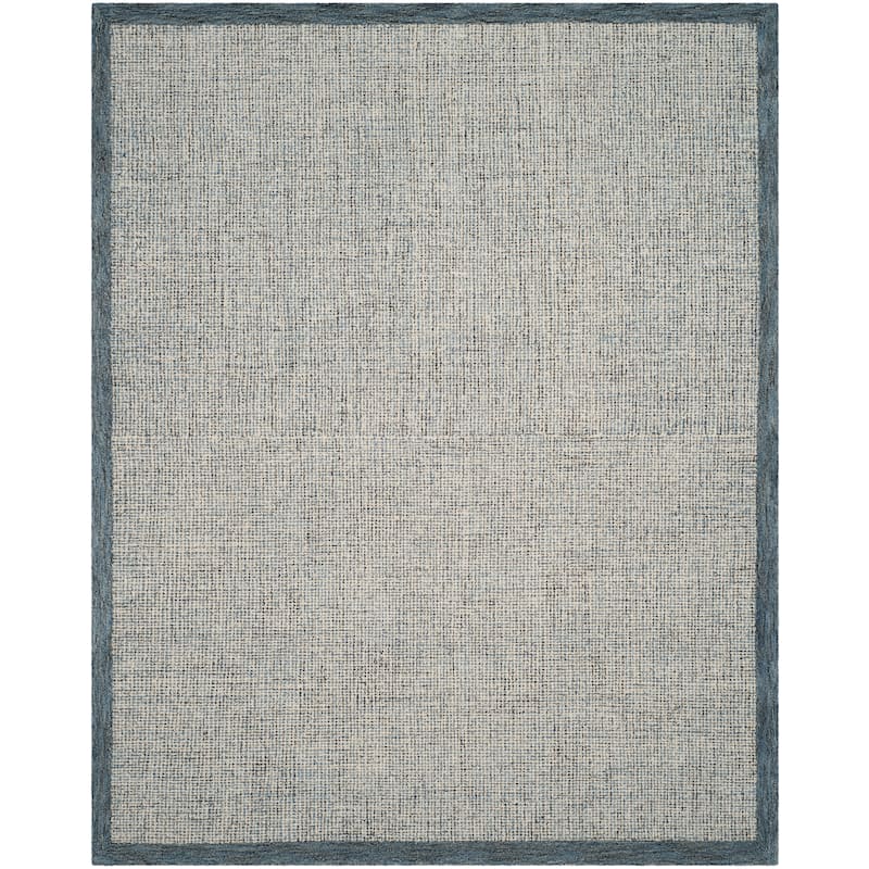 SAFAVIEH Handmade Abstract Filiz Modern Wool Rug - 9' x 12' - Navy/Ivory