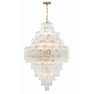 Addis 20 Light Aged Brass Chandelier - 30.5"W x 49.5"H x 30.5"D