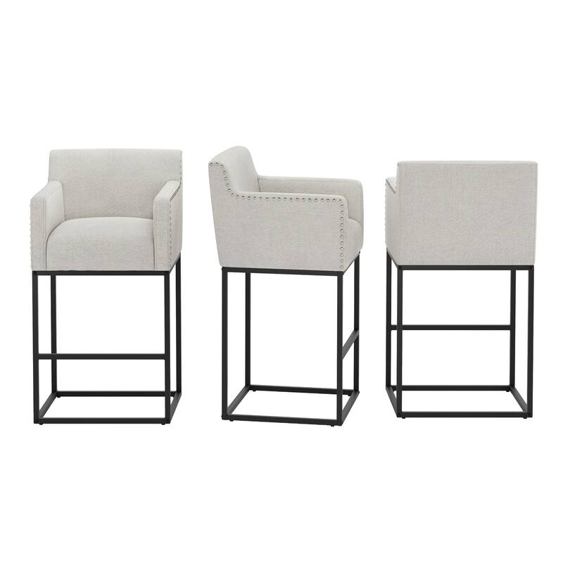 Modern Counter Height Bar Stools Fabric Upholstered Counter Stool