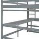 preview thumbnail 7 of 16, Full Size Loft Bed Kids Bed with Built-in Desk Ladder Platform and Ladders Guardrails, Grey