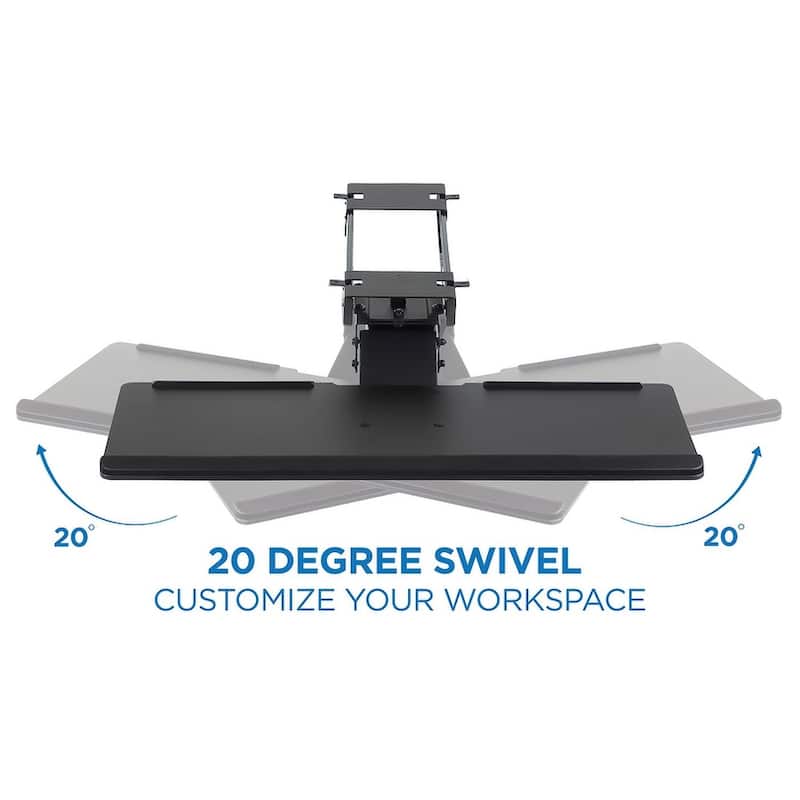 Mount-It! Under Desk Computer Keyboard and Mouse Tray with Gel Wrist Pad Black- MI-7135