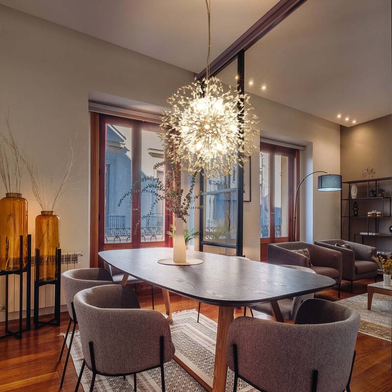 8/9/12/16-Light Modern Linear Sputnik Firework Dandelion Crystal Chandelier