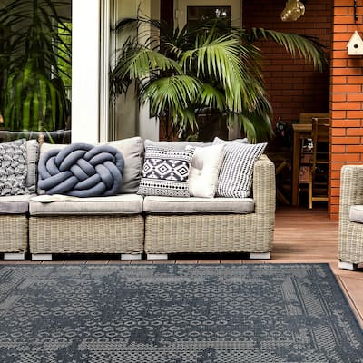 Bohemian Border Indoor/Outdoor Area Rug