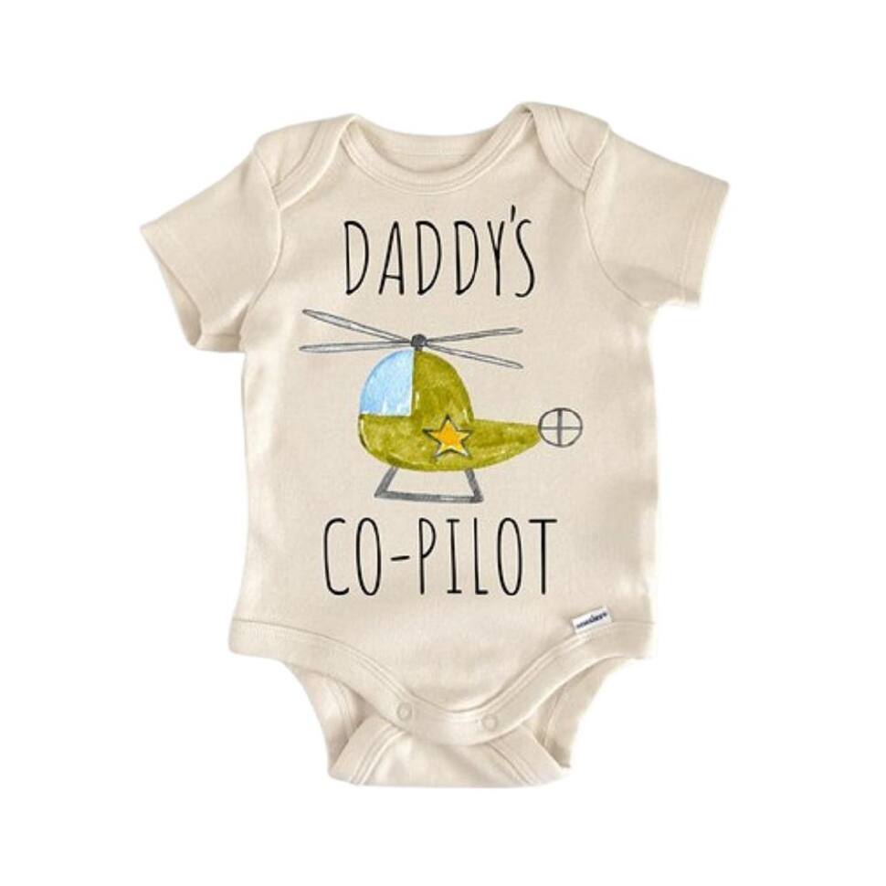 Helicopter Airplane Pilot Copilot - Baby Boy Girl Clothes Infant Bodysuit Funny Cute Newborn