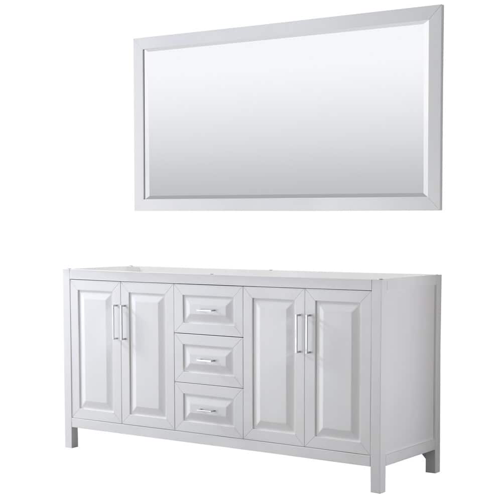 Wyndham Collection Daria 71" Double Free Standing Vanity Cabinet -