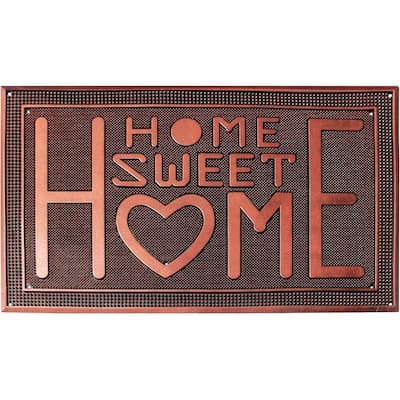 A1HC Home Sweet Home Rubber Pin Mat Heavy Duty Doormat, Copper - 24"x39"