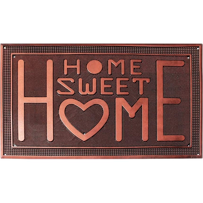 A1HC Home Sweet Home Rubber Pin Mat Heavy Duty Doormat, Copper - 24"x39"