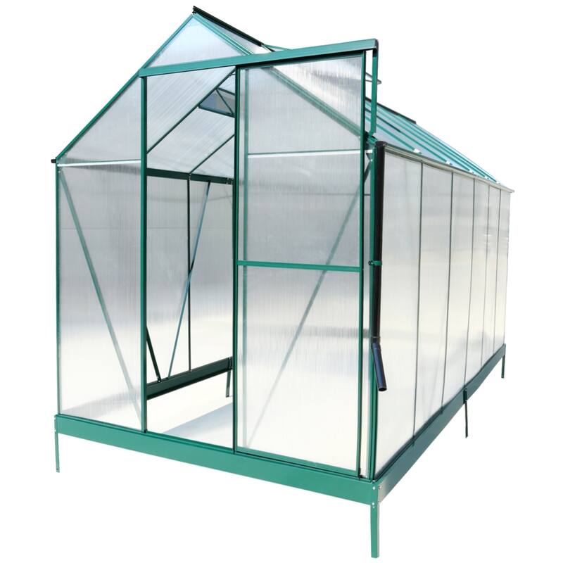 Heavy Duty Aluminum Outdoor Polycarbonate Greenhouse with Rain Gutter