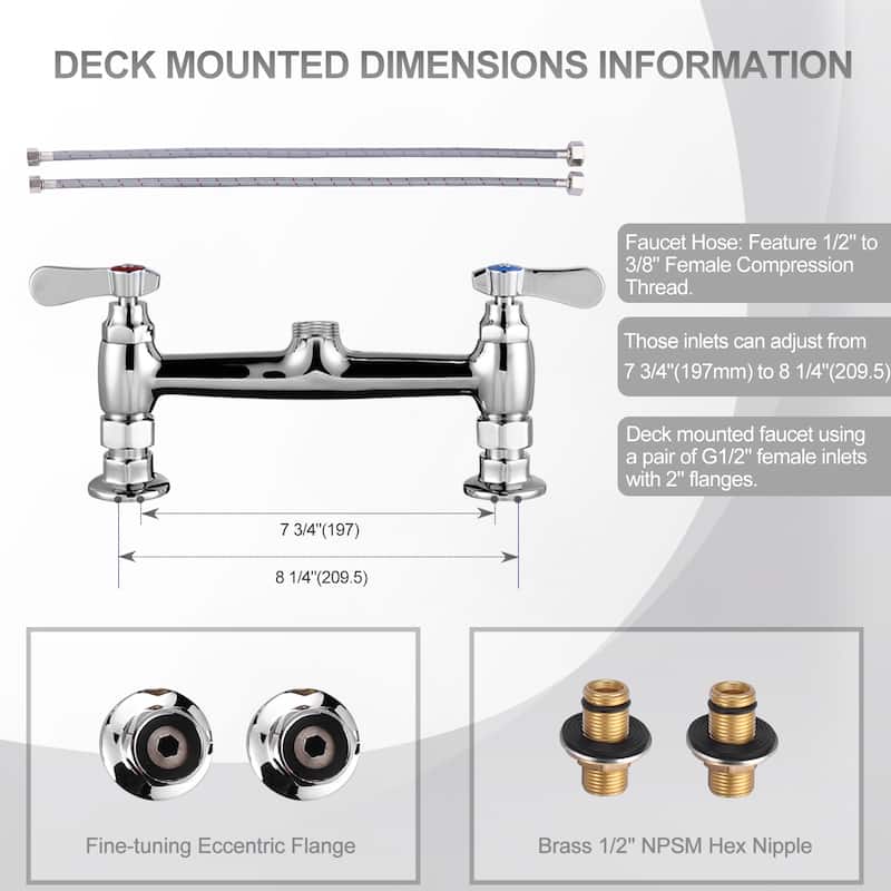 WOWOW Triple Handle Commercial Pull Down Sprayer Kitchen Faucet