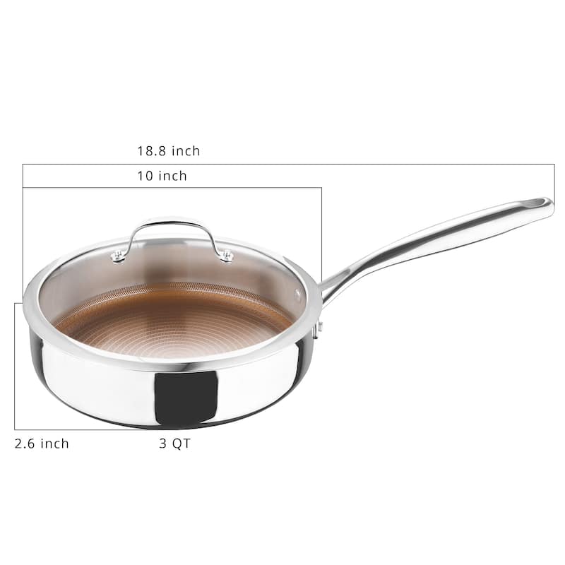 Giro by MasterPRO 3 Qt. Tri Ply Clad Covered Sauté Pan