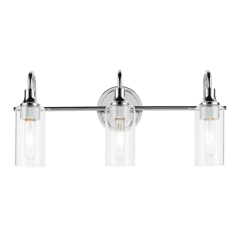 Kichler Lighting Kavi 23" 3-Light Vanity Light with Clear Glass in Chrome
