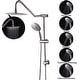 preview thumbnail 4 of 4, 5 -Spray Patterns 10 in. Wall Mount Dual Shower Heads Plastic Drill-Free Adjustable Slide Bar and Hose in Brushed Nickel
