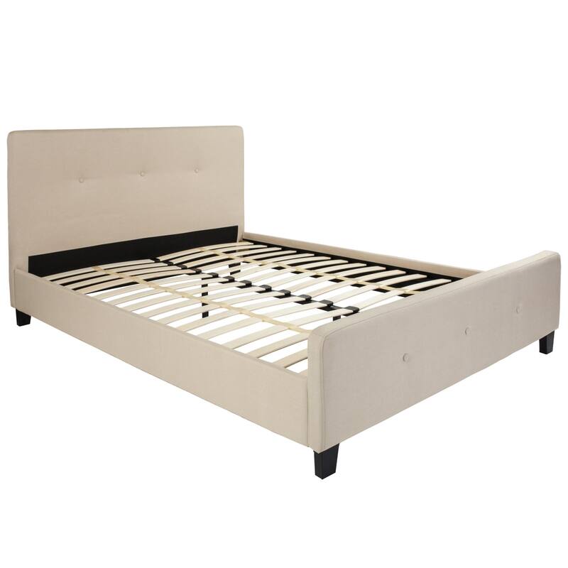 Tufted Platform Bed with 10 Inch Pocket Spring Mattress