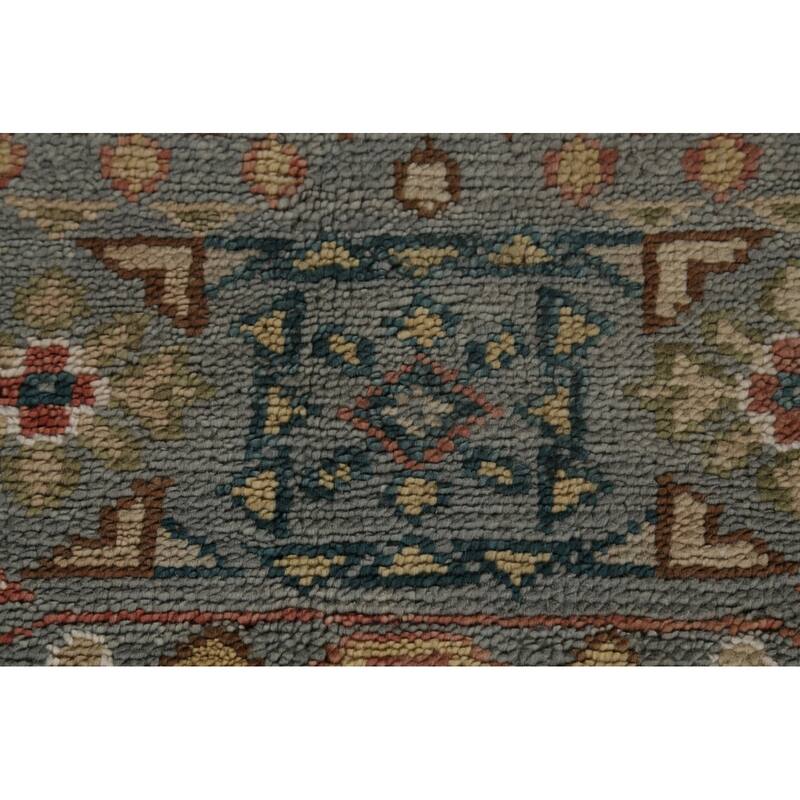 Gray Khotan Indian Area Rug Hand-Knotted Wool Carpet - 8'4" x 12'0"