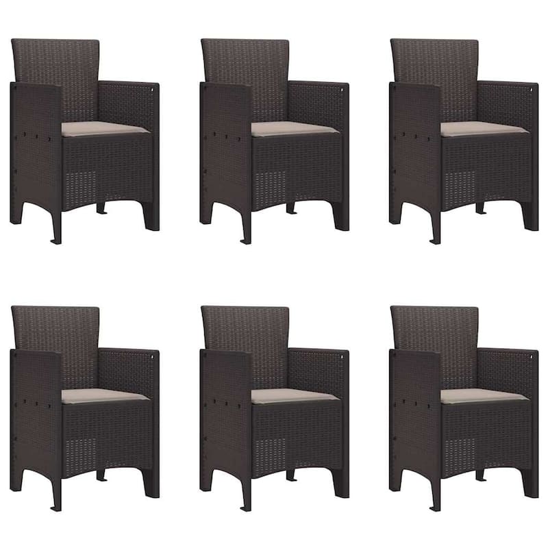 vidaXL Garden Dining Set 7/9 pcs Anthracite/Brown Polt rattan - 200 x 100 x 73 cm