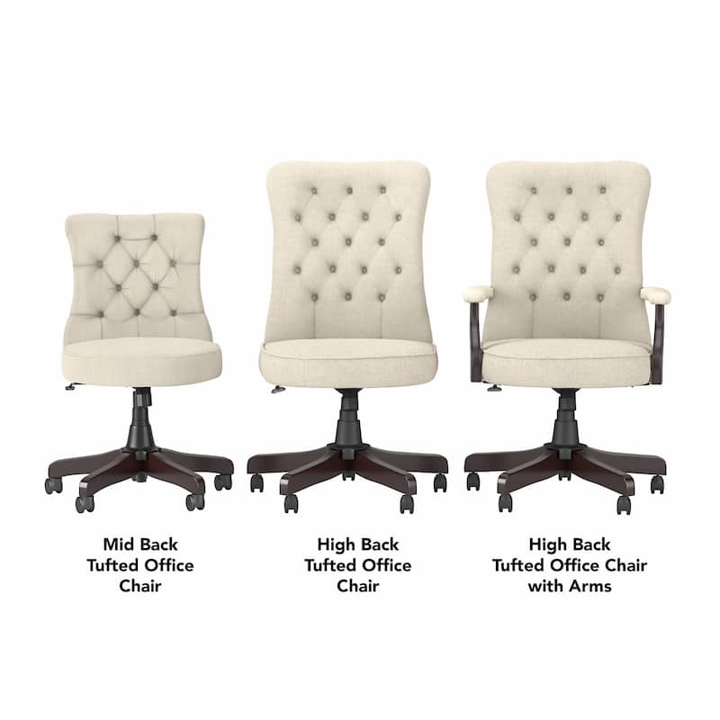 Key West High Back Tufted Office Chair with Arms by Bush Furniture