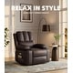 preview thumbnail 26 of 73, Oversized power recliner with heat, massage, 360 degrees swivel, and cup holder.  22" Seat Width Brown